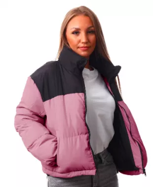 Mesa Rose Black Colour Block Puffer Jacket