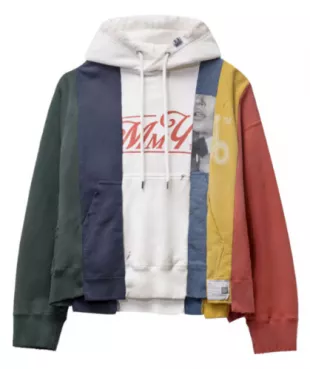 Multicolor Vertical Paneled Hoodie