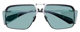 Silver & Blue Assen Pilot Sunglasses