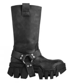 Black Harness Bulldozer Boots