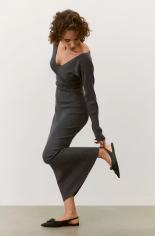 Rib-Knit Bodycon Dress