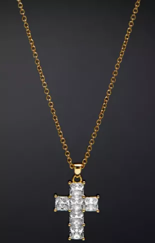 Classic Cross Pendant Necklace in Gold