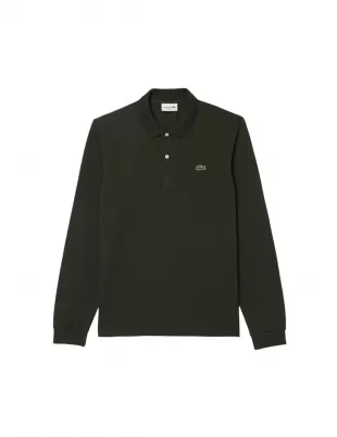 Polo Lacoste Manches Longues Vert Kaki Foncé