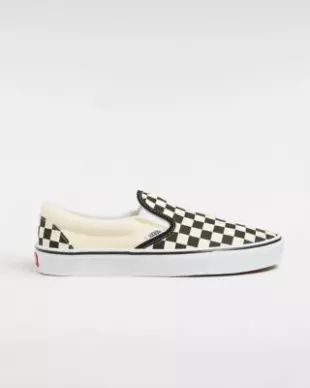 Checkerboard Classic Slip-On Shoes in Black, White | Vans UK