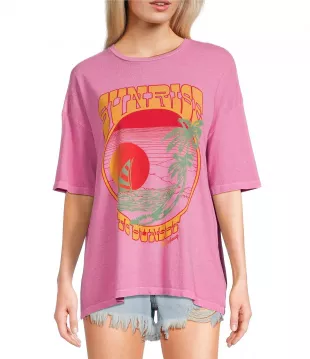 Sunrise To Sunset Oversized Graphic T-Shirt