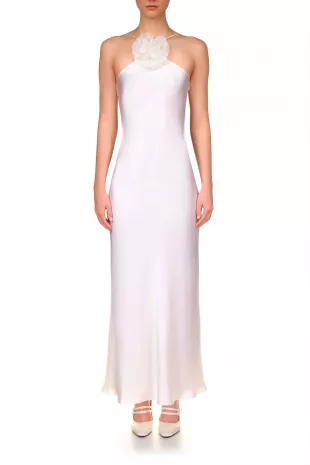 plt halter dress EMBROIDERED HALTER NECK DRESS