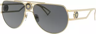 VE 2225 100287 Gold Metal Aviator Sunglasses Grey Lens