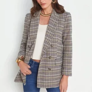 Aimee Tweed Houndstooth Boyfriend Blazer