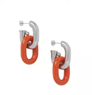 Silver & Orange Kimura Edition XL Link Earrings