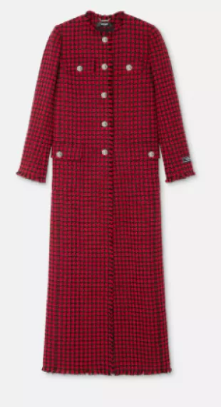 Tweed Long Cardigan Coat