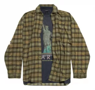 Khaki Flannel Paris Liberty Layered Shirt