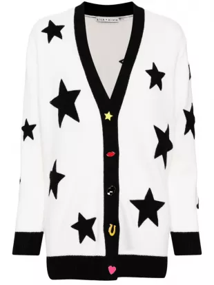 intarsia-knit wool-blend cardigan