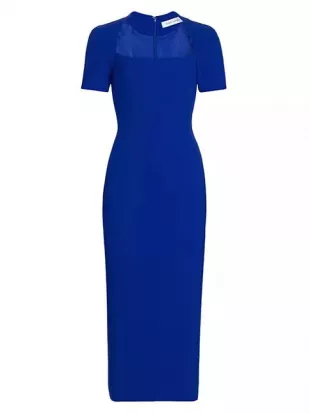Square-Neck Short-Sleeve Midi-Dress