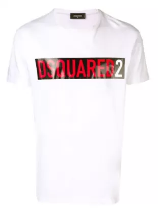 White Shiny Box Logo Logo T Shirt