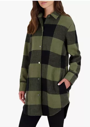 Eldridge Buffalo Plaid Coat- Olive Green/Black