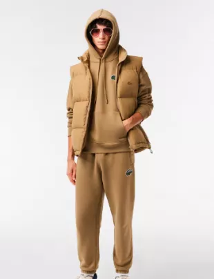 Loose Fit Hooded Organic Cotton Sweatshirt In Brown