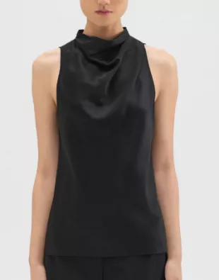 Cowl Neck Sleeveless Top Black - Theory Women