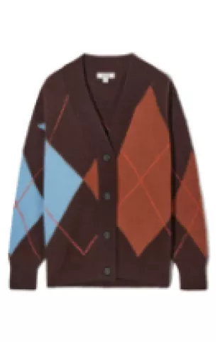 Argyle Wool Cardigan