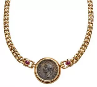 For Future Reference Vintage 1970S Ancient Bronze Coin Necklace