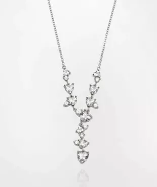 Silver Necklace With Hearts