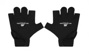 Black Activewear Logo Fingerless Gloves