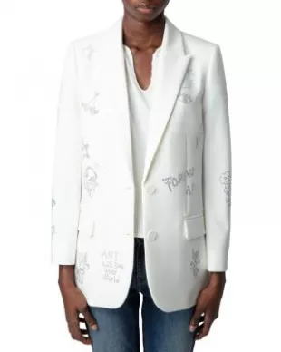 Viva Multistrass Embellished Blazer