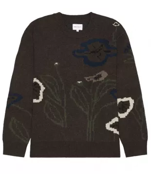 Dark Brown Floral Rune Sweater