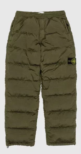 Olive Green Ripstop Down Pants
