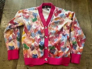 Aqua x Kerri Rosenthal Girls  Hearts Je Taime Cardigan