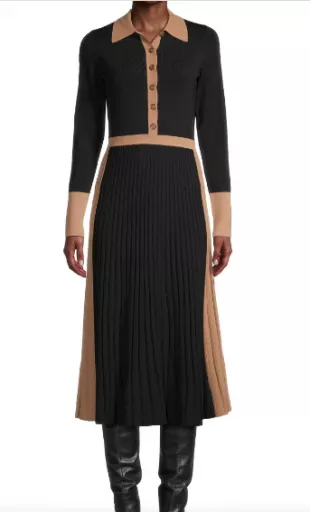 Mia Two-Tone Knit Shirtdress