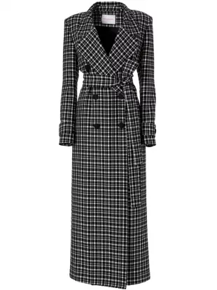 Manteau à Carreaux en noir