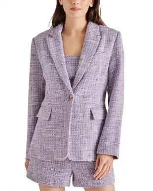 Harlow Tweed One Button Blazer