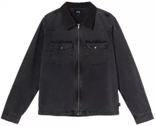 Washed Canvas Work Shirt 'Black'