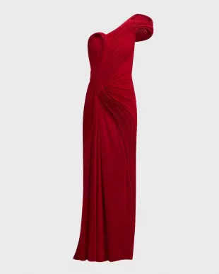 42802 Cap Sleeve Sculpted Jersey Gown