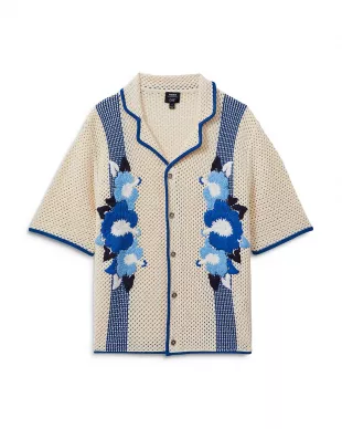 Love Knit Floral Regular Fit Button Down Camp Shirt