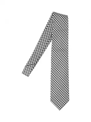 Houndstooth Pattern Jacquard Tie