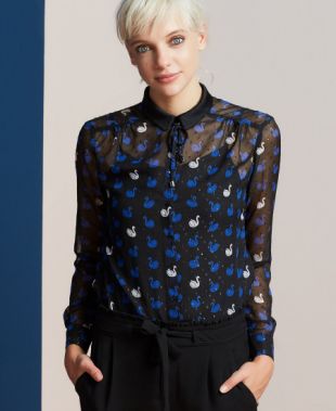 Chemise imprimée cygnes