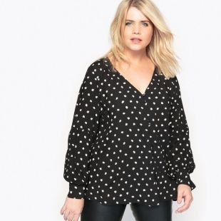 Blouse fluide imprimée pois