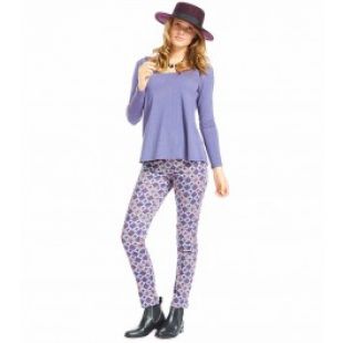 Pantalon gris/bordeaux