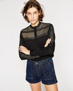 The Kooples France    Chemise noire dentelle