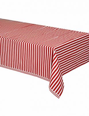 Generique - - Nappe en Plastique à Rayures Rouges et Blanches 137 x 274 cm