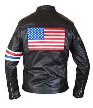 flesh & Hide - F&H Men's US Flag Easy Rider Peter Fonda Genuine Leather ...