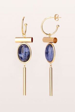 Boucles d'oreilles dorées à l'or fin 24 carats tubes creux