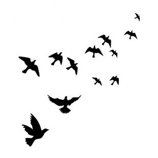 Witkey Flying Black Bird Flying High to Sky 3D Removable Vinyl Wall Sticker Mural Decal Art Décor