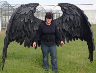 Large Maleficent Cosplay Wings. Eco & animal friendly. Adult Fairy Custom made black costume wings.