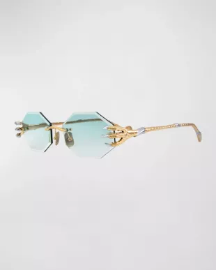 The Claw Nest Rimless Titanium Oval Sunglasses
