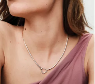 Heart Closure Snake Chain Necklace