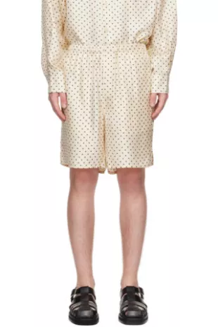 Cream & Navy Polka Dot Shorts