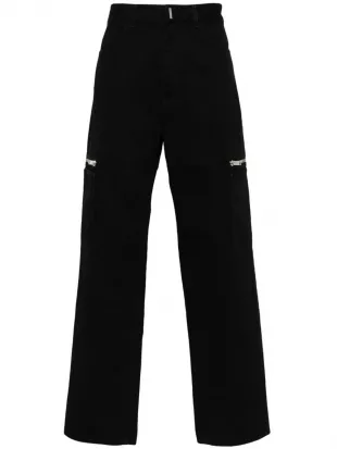 Black Zip Pocket Cargo Jeans
