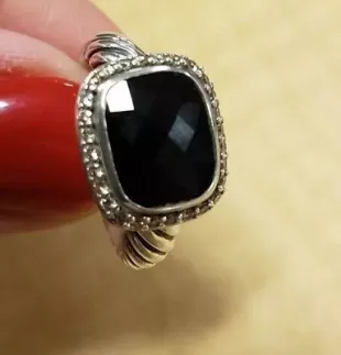 Black Onyx Noblesse Ring With Diamonds